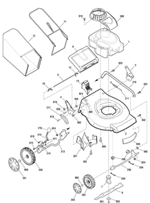 Deck And Engine Group Diagram and Parts List for 881242-MX550 2011 Briggs and Stratton Lawn Mower
